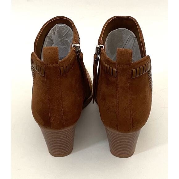 Dolce Vita Heeled Pointed Toe Suede Western Bootie Brown Tan Size 7 NEW - Picture 4 of 8